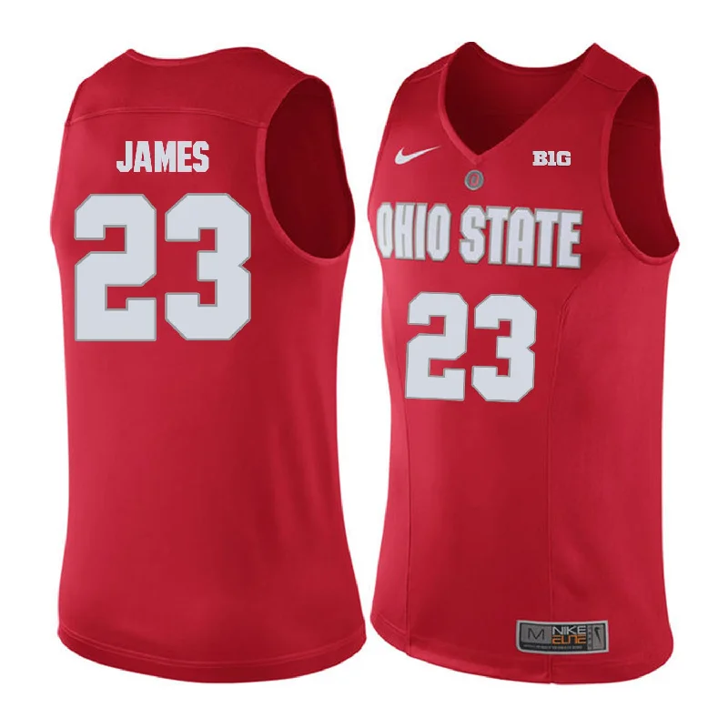 Basketball Jersey For Charity Events-Ohio State Buckeyes 23 Sampson James Red College Basketball Basketball Jersey