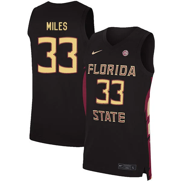 Basketball Jersey With Hood-Florida State Seminoles 33 Will Miles Black Basketball College Basketball Jersey