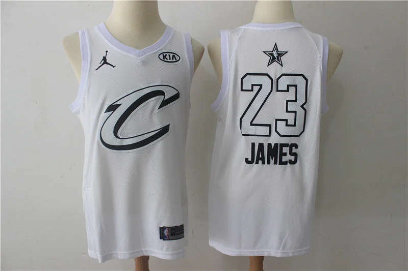 Best Basketball Jersey-Cavaliers 23 Lebron James White 2018 All-Star Game Swingman Basketball Jersey