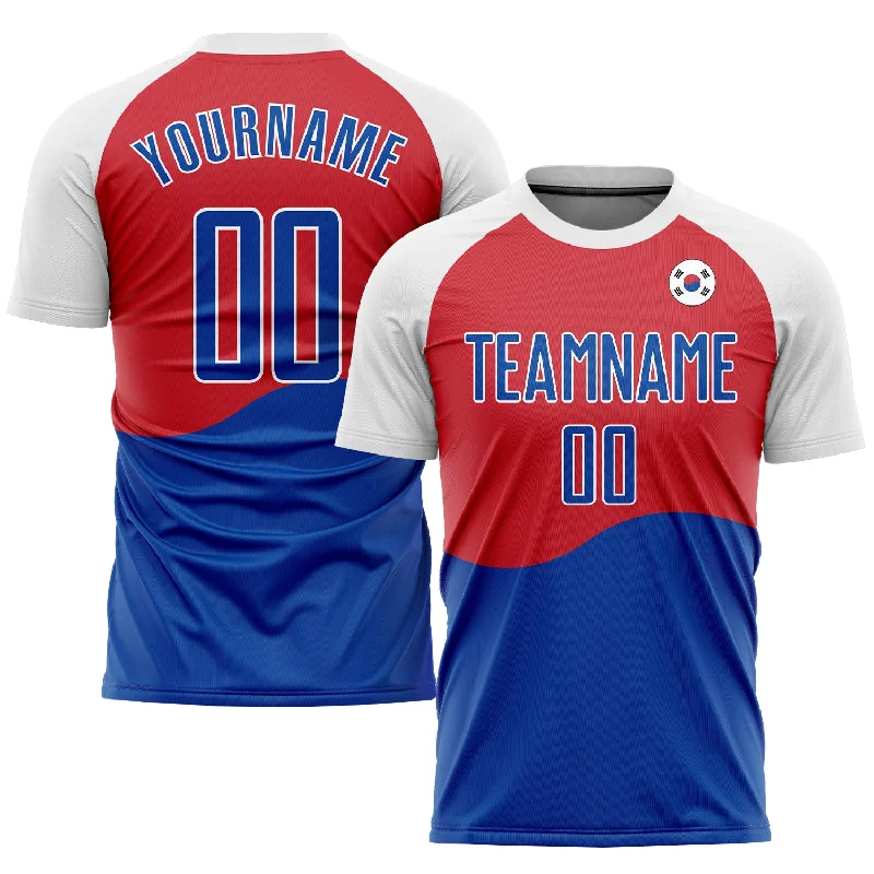 Football Jersey For Practice-Custom Red Royal-White Sublimation South Korean Flag Soccer Uniform Jersey