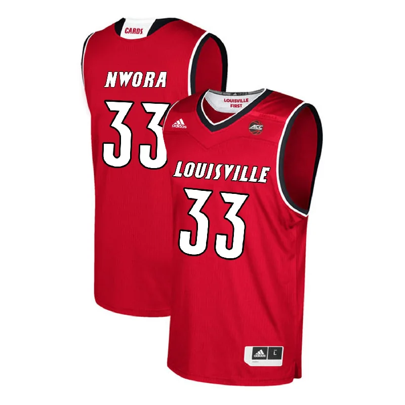 Basketball Jersey For Warm Weather Play-Louisville Cardinals 33 Jordan Nwora Red College Basketball Basketball Jersey