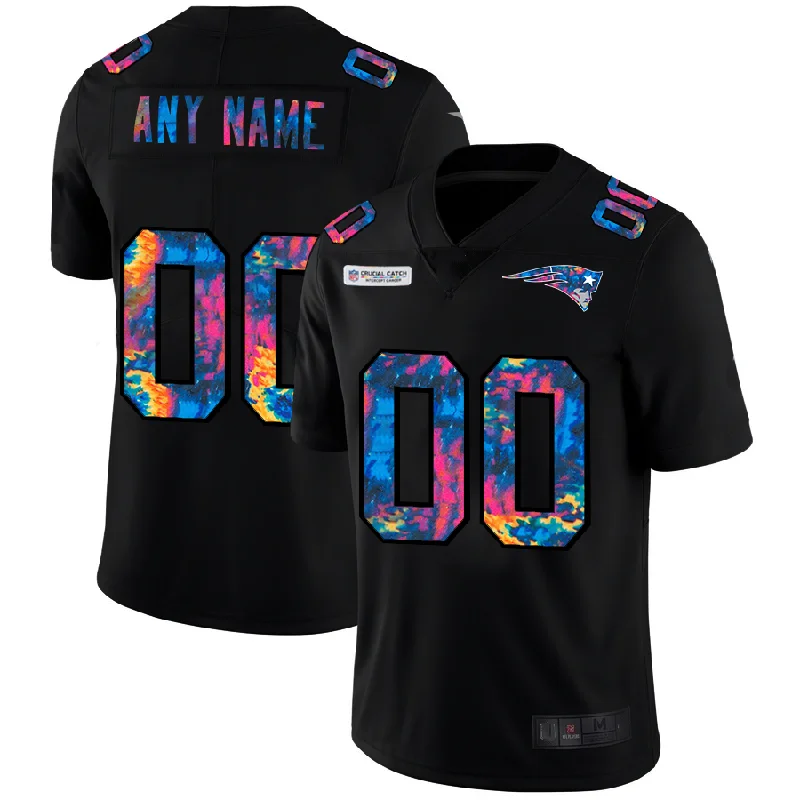 Rugby Jersey With 3D Logos-Custom NE.Patriots Multi-Color Black 2020 Crucial Catch Vapor Untouchable Limited Jersey Stitched American Football Jerseys