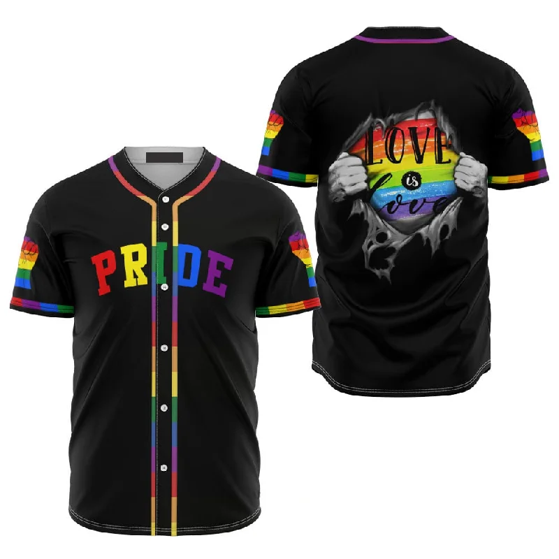 Football Jersey For Game Day-Basketball Jersey For Game Day-Baseball Jersey With Patch-Love Is Love LGBT Pride 3D Baseball Jersey Shirt, LGBT Pride Shirt