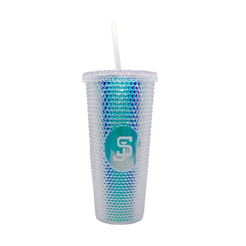 Team Mug For Camping-San Jose State 24oz Iridescent Studded Tumbler