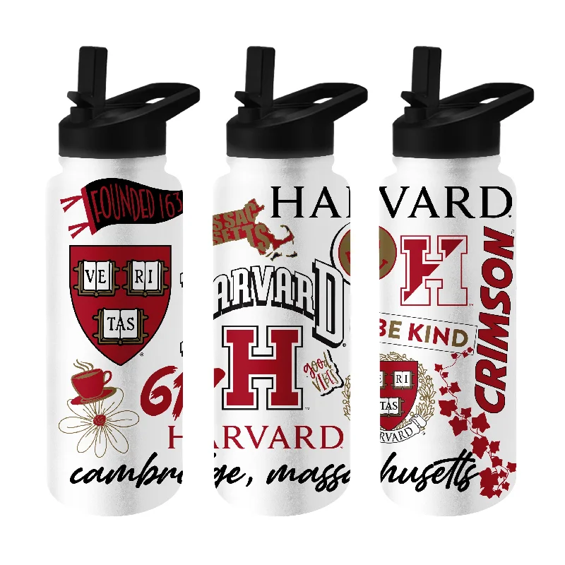 Team Mug With Artistic Design-Harvard 34oz Native Quencher Bottle