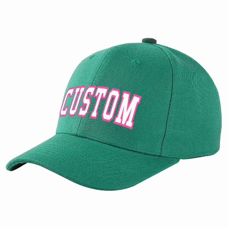 Vintage Baseball Cap-Custom Light Green White-Pink Curved Eaves Sport Baseball Cap Design for Men/Women/Youth