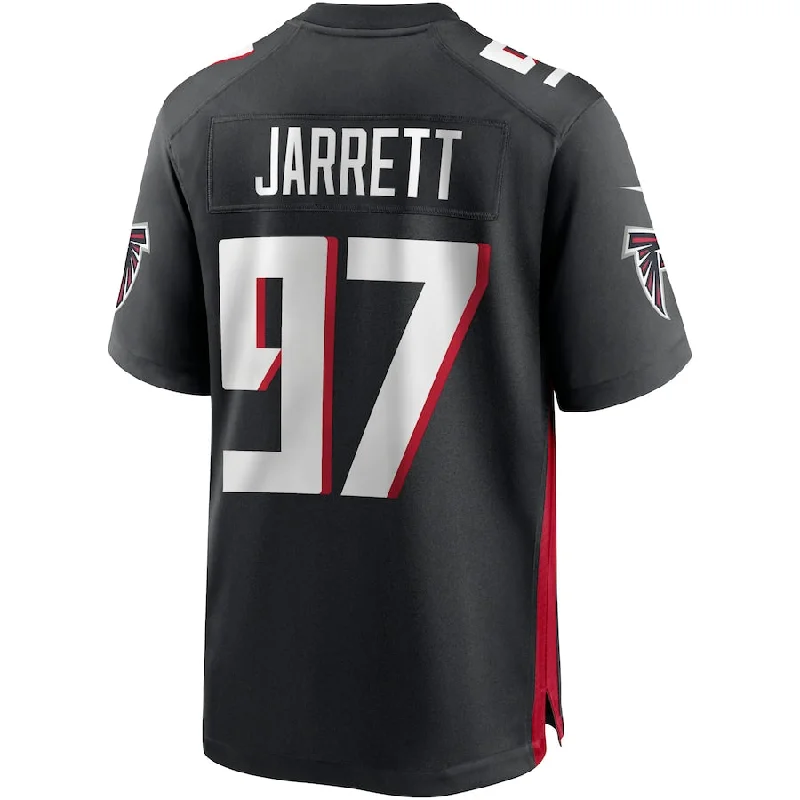 Rugby Jersey With Breathable Panels-A.Falcons #97 Grady Jarrett Black Game Player Jersey Stitched American Football Jerseys