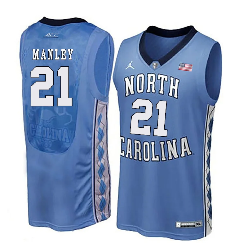 Basketball Jersey For Fast Movement-North Carolina Tar Heels 21 Sterling Manley Blue College Basketball Basketball Jersey