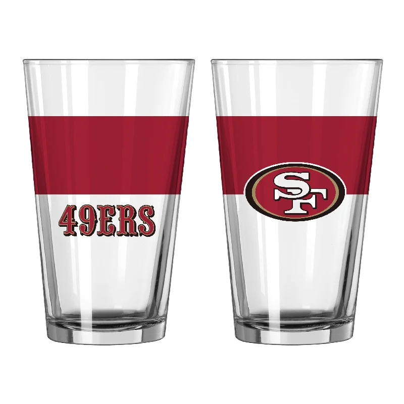 Volleyball Team Mug-San Francisco 49ers 16oz Colorblock Pint Glass