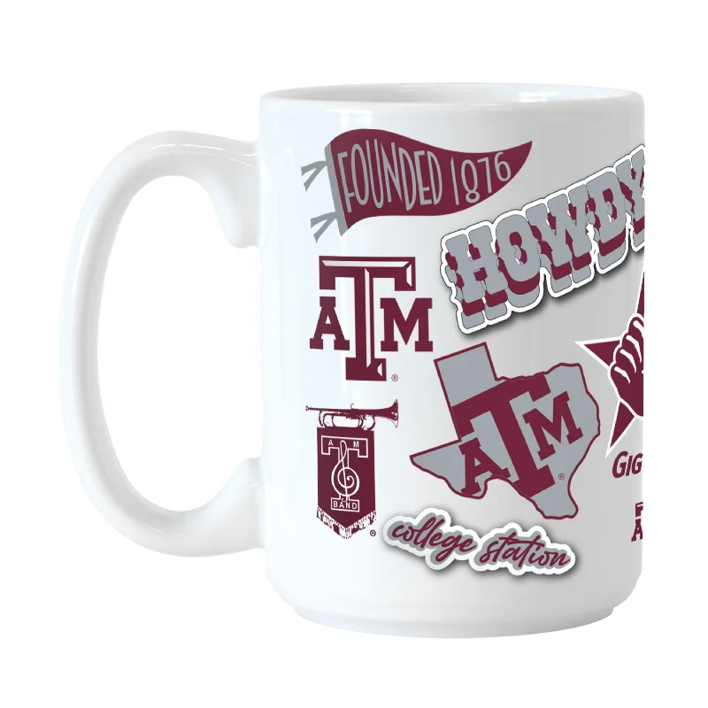 Team Mug With Playbook Design-Texas A&M 15oz Native Sublimated Mug