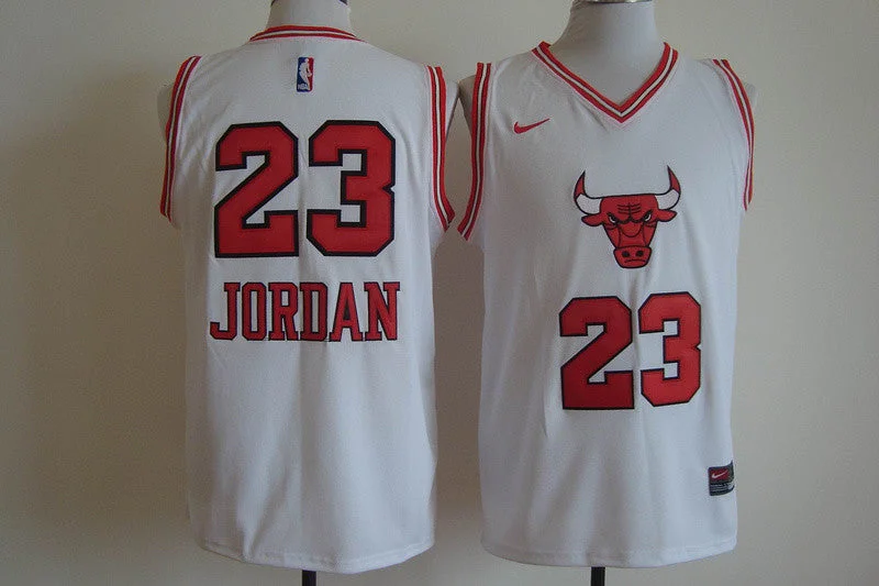 Basketball Jersey For Alumni-Bulls 23 Michael Jordan White Basketball Jersey