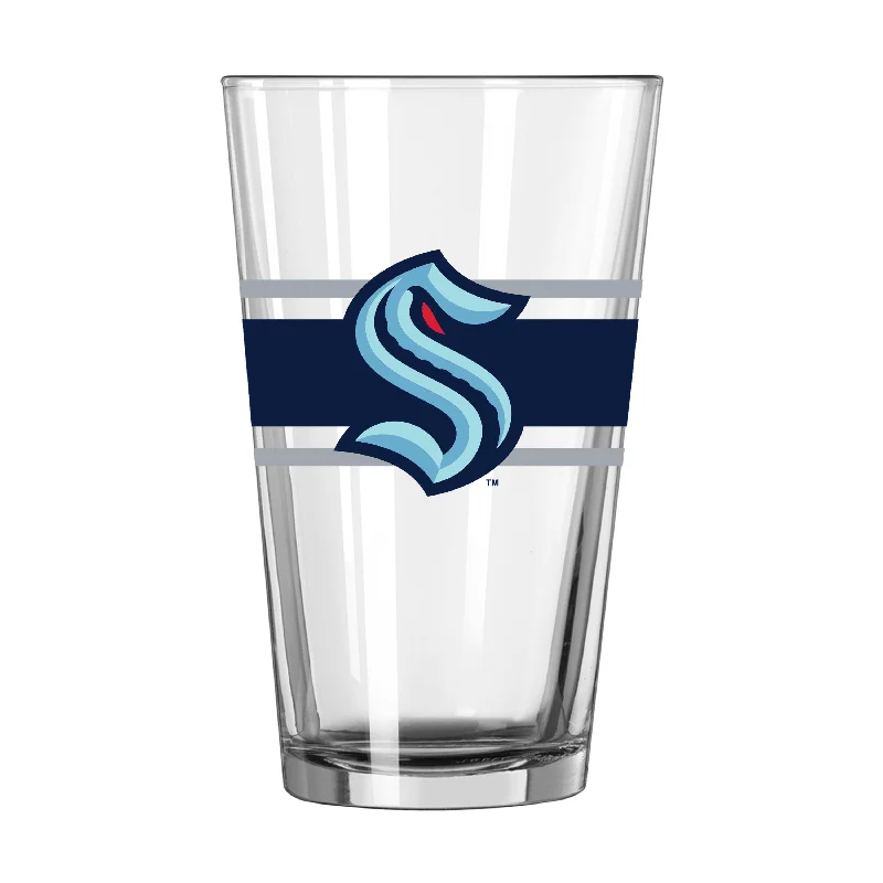 Team Mug With Straw-Seattle Kraken 16oz Stripe Pint Glass