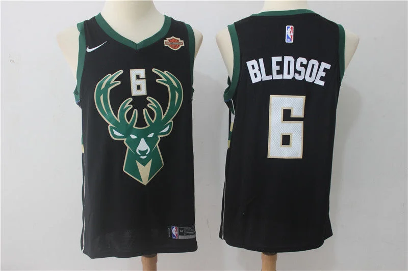 Basketball Jersey With Color Options-Bucks 6 Eric Bledsoe Black Swingman Basketball Jersey