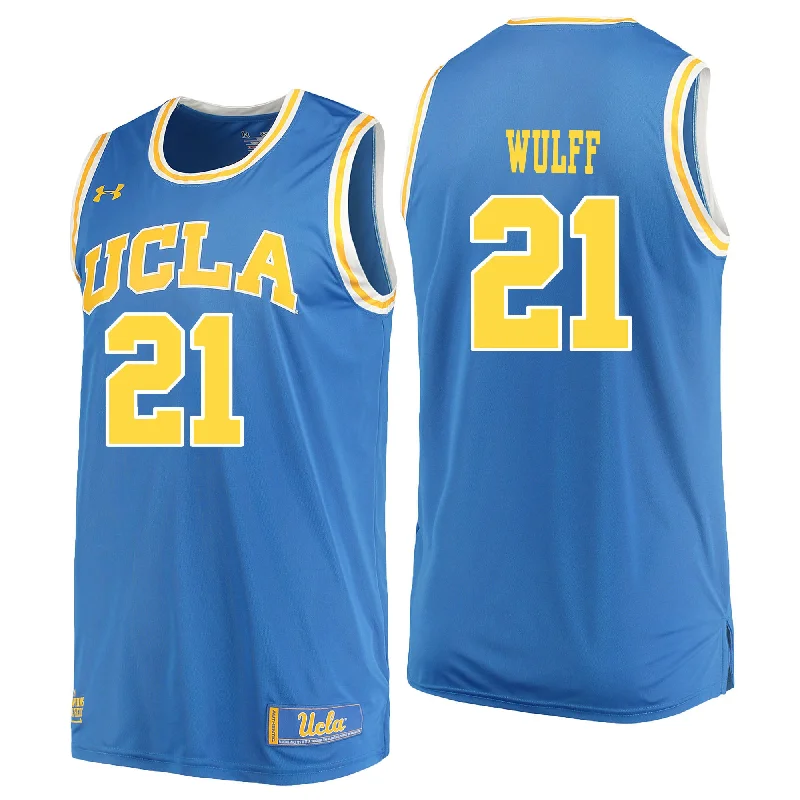 Basketball Jersey With Custom Number-UCLA Bruins 21 Alec Wulff Blue College Basketball Basketball Jersey