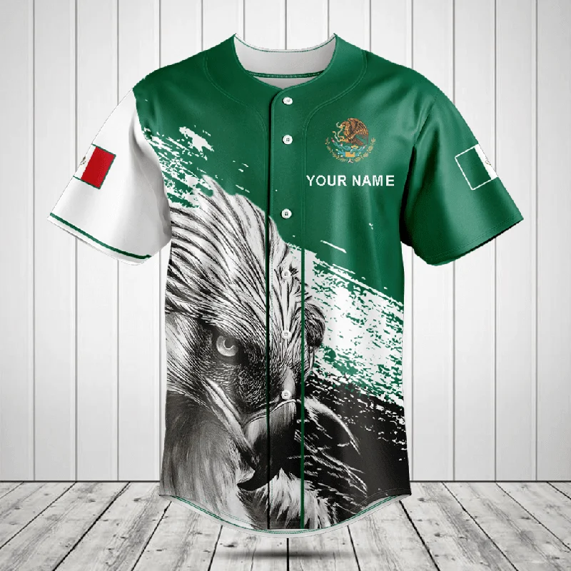 Football Jersey With Minimalist Look-Basketball Jersey With Traditional Look-Baseball Jersey With Sports Event Logo-Customize Mexico Coat Of Arms Eagle Baseball Jersey Shirt, Pride Mexican Shirt