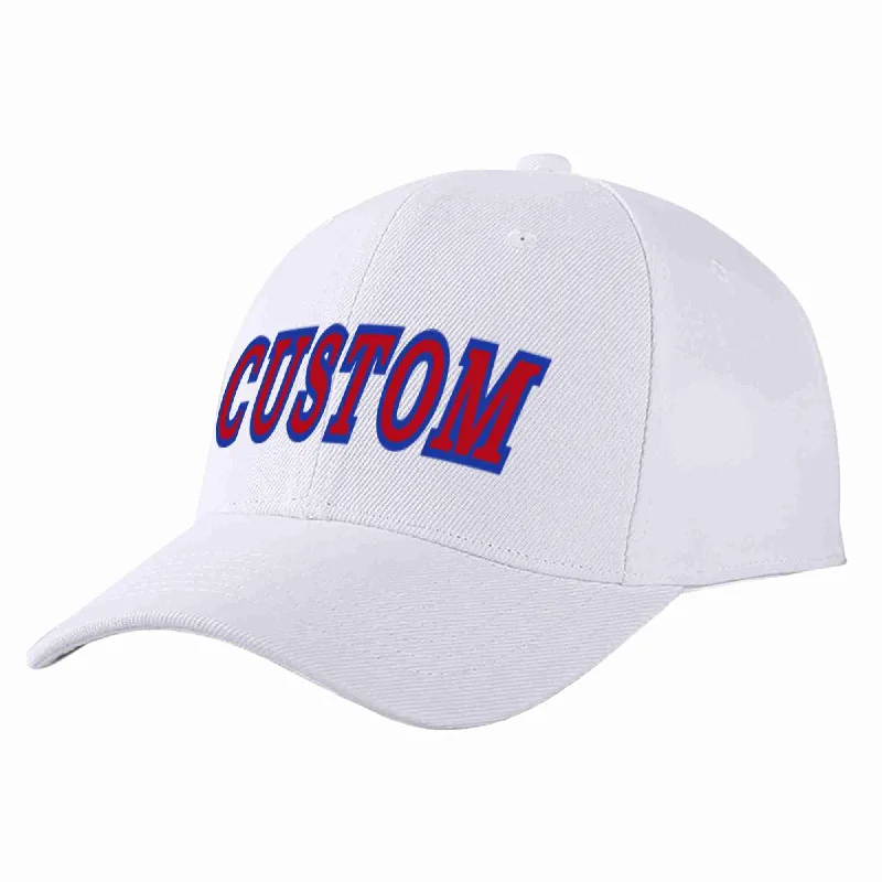 Military Baseball Cap-Custom White Red-Royal Curved Eaves Sport Baseball Cap Design for Men/Women/Youth