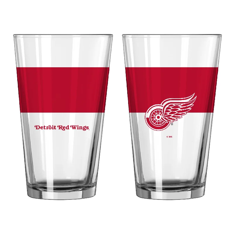 Team Mug With Inspirational Quote-Detroit Red Wings 16oz Colorblock Pint Glass