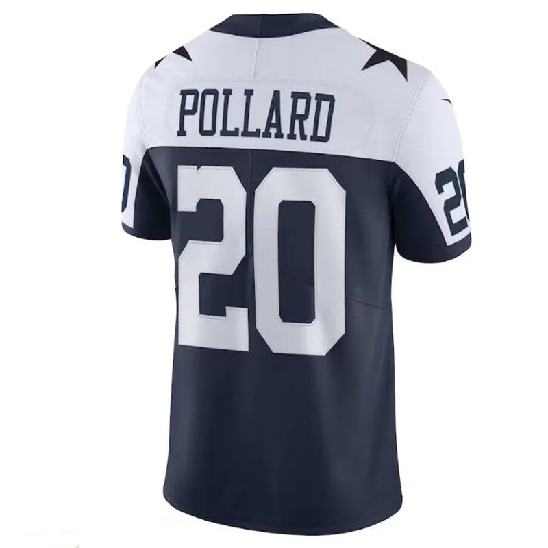 Rugby Jersey With Retro Logos-D.Cowboys #20 Tony Pollard Navy Alternate Vapor Limited Player Jersey Stitched American Football Jerseys