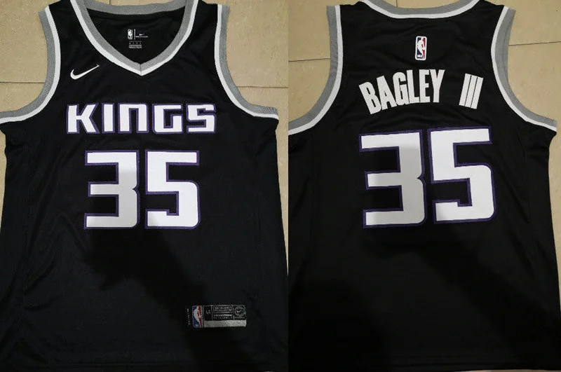 Basketball Jersey For Action Sports-Kings 35 Marvin Bagley III Black Swingman Basketball Jersey