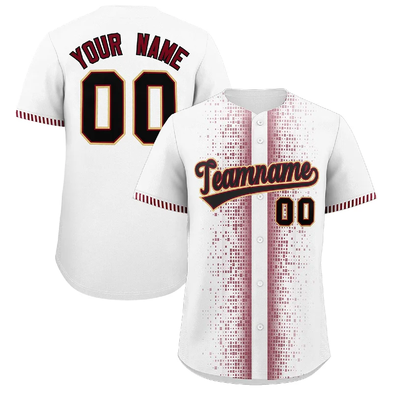 Moisture-Wicking Football Jersey-Moisture-Wicking Basketball Jersey-Stretchable Baseball Jersey-Custom White Crimson Personalized Phonetic Rhythm Authentic Baseball Jersey