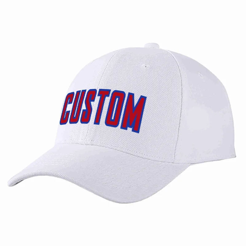 Anime Baseball Cap-Custom White Red-Royal Curved Eaves Sport Baseball Cap Design for Men/Women/Youth