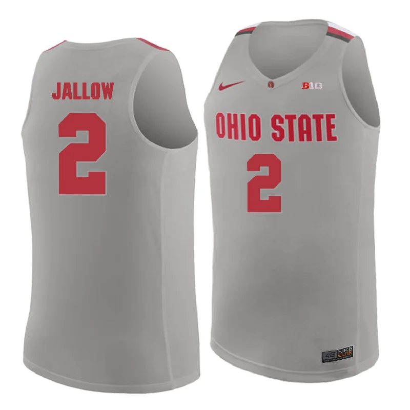 Basketball Jersey For School Teams-Ohio State Buckeyes 2 Musa Jallow Gray College Basketball Basketball Jersey