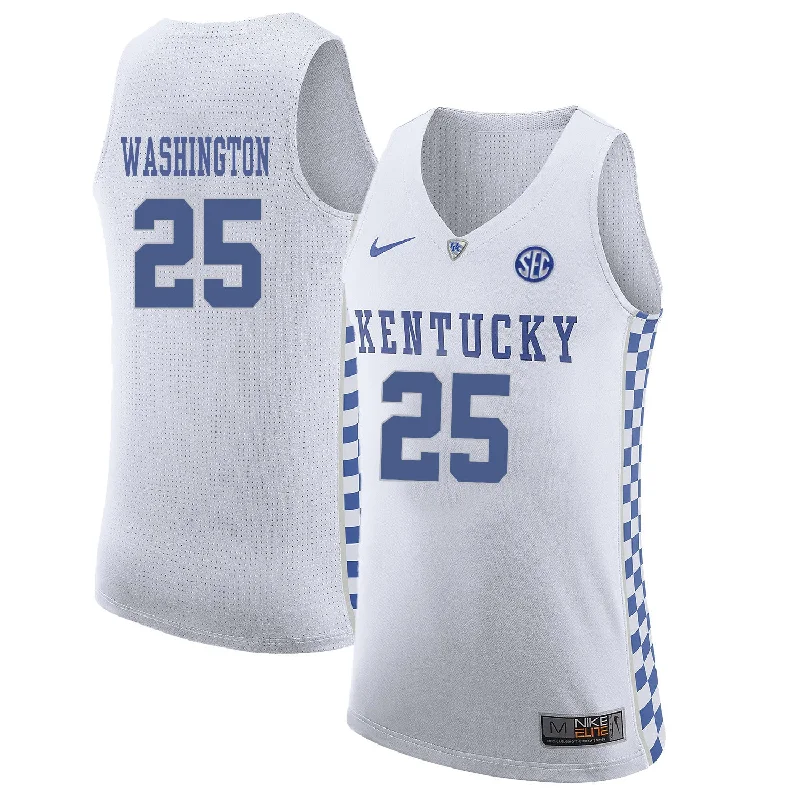 Basketball Jersey For Custom Orders-Kentucky Wildcats 25 PJ Washington White College Basketball Basketball Jersey