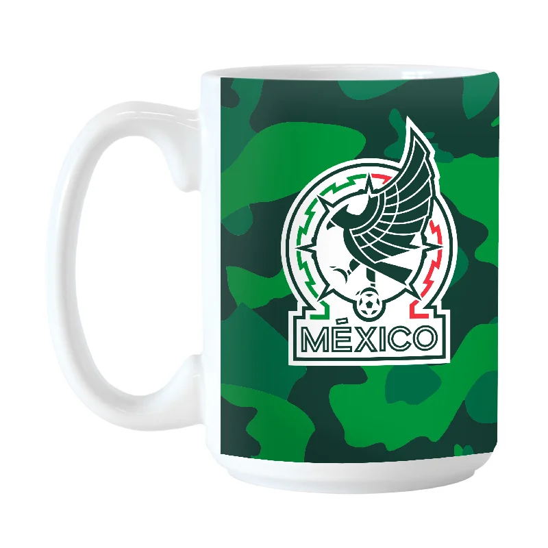 Team Mug For Corporate Gifts-Mexico Mens Soccer Team 15oz Camo Sublimated Mug