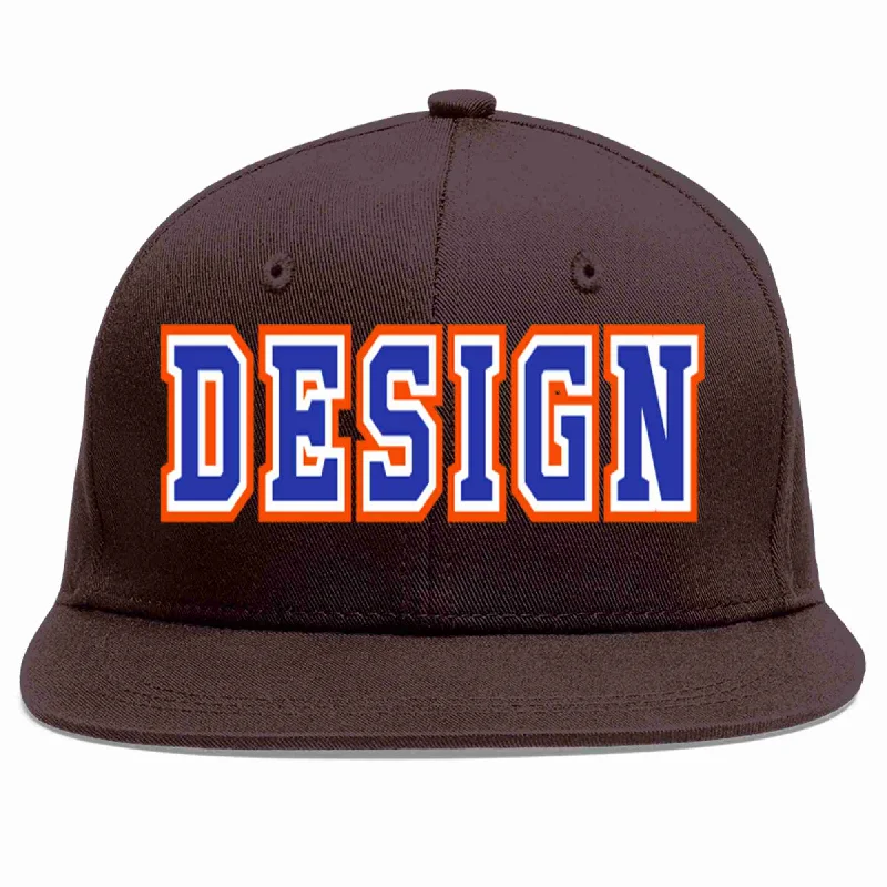 Festival Vibes Baseball Cap-Custom Brown Royal-White Flat Eaves Sport Baseball Cap Design for Men/Women/Youth