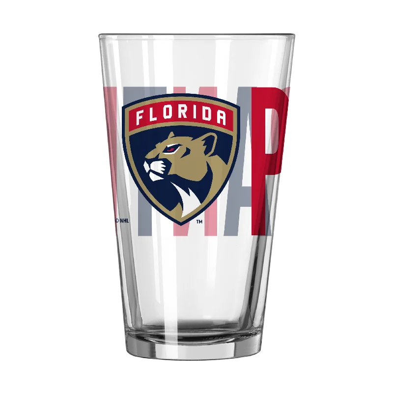 Team Mug With Mascot-Florida Panthers 16oz Overtime Pint Glass