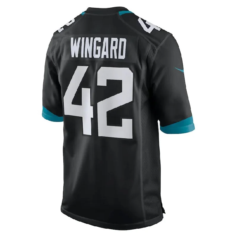 Rugby Jersey With Performance Fit-J.Jaguars #42 Andrew Wingard Black Game Jersey Stitched American Football Jerseys