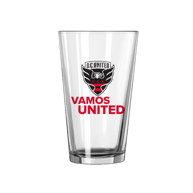 Team Mug With Motorsport Graphics-DC United 16oz Slogan Pint Glass