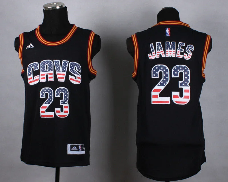 Basketball Jersey For Gameday Look-Cavaliers 23 James Black US Flag Fashion Basketball Jerseys