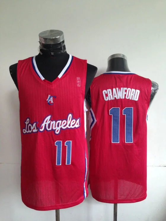 Basketball Jersey For City Leagues-Clippers 11 Crawford Red Basketball Jerseys