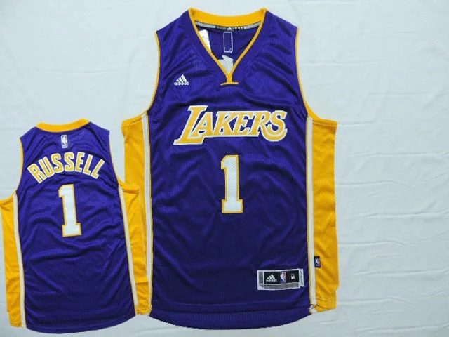 Basketball Jersey With Unique Features-Lakers 1 Russell Purple New Revolution 30 Basketball Jersey