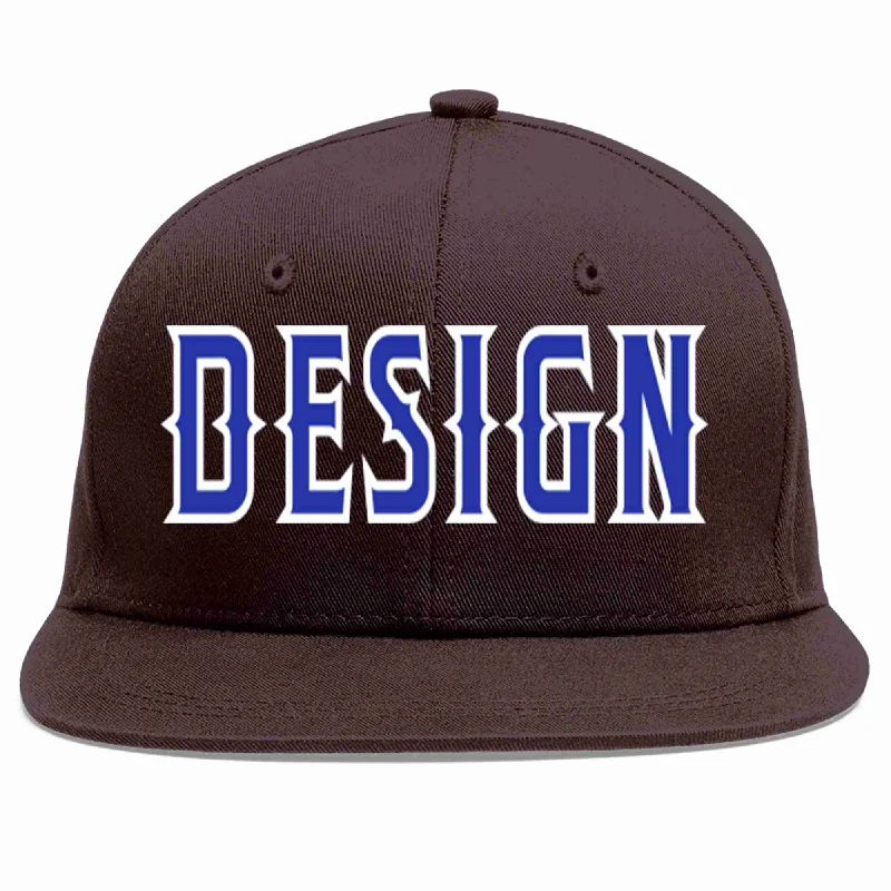 Baby Baseball Cap-Custom Brown Royal-White Flat Eaves Sport Baseball Cap Design for Men/Women/Youth