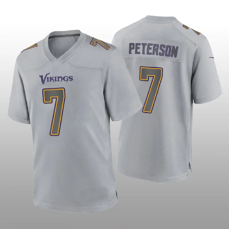 Rugby Jersey With Custom Colors-MN.Vikings #7 Patrick Peterson Gray Atmosphere Game Jersey Stitched American Football Jerseys