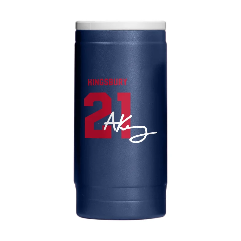 Team Mug For Tournaments-US Womens Soccer Audrey Kingsbury 12oz Powder Coat Slim Can Coolie