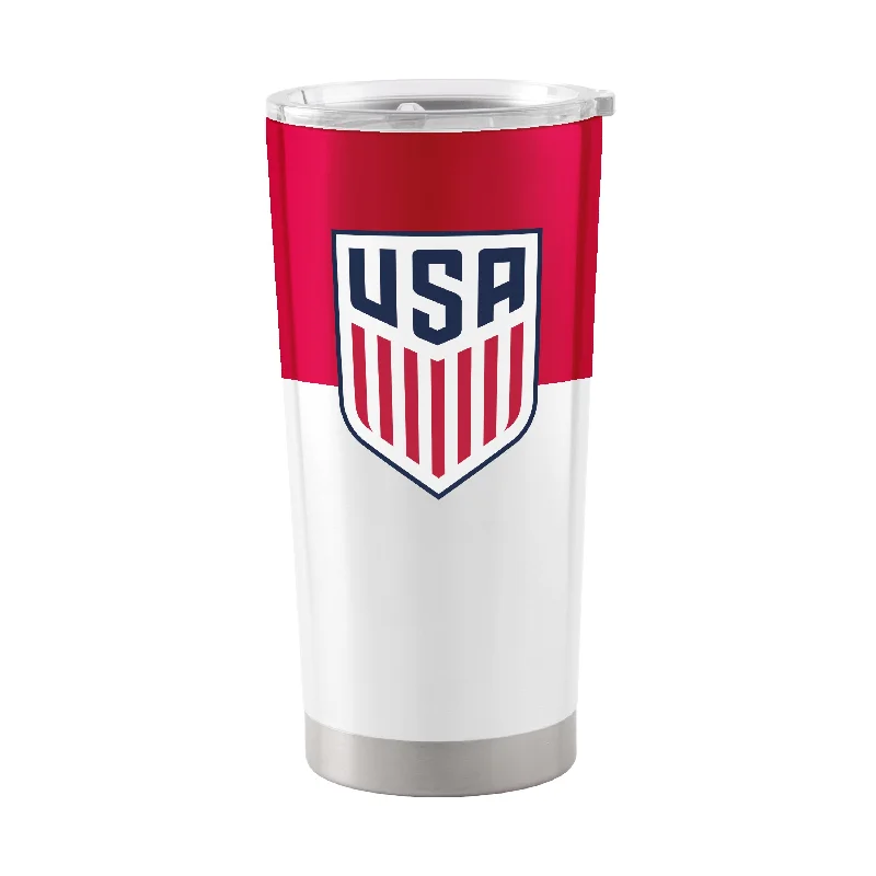 Team Mug For Holidays-US Mens Soccer 20oz Colorblock Stainless Steel Tumbler