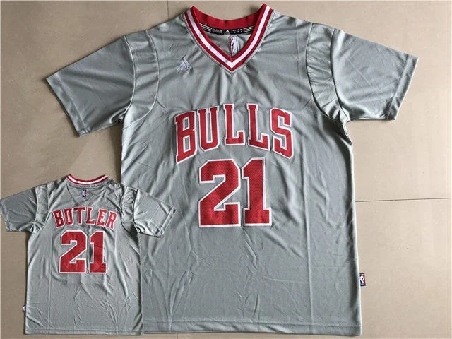 Basketball Jersey With Heat Transfer-Bulls 21 Jimmy Butler Grey Pride Swingman Basketball Jersey