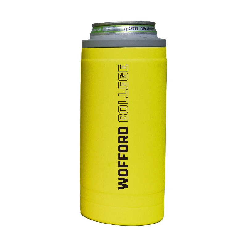 Stainless Steel Team Mug-Wofford 12oz Cru Stacked Soft Touch Slim Coolie