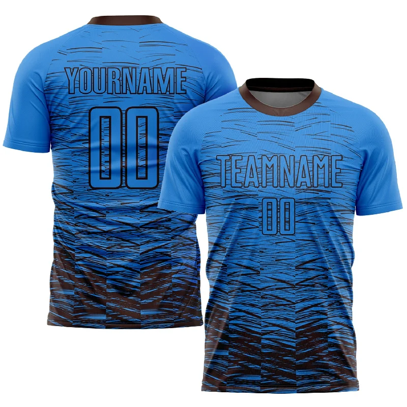 Football Jersey For Weekend Warriors-Custom Powder Blue Brown Sublimation Soccer Uniform Jersey