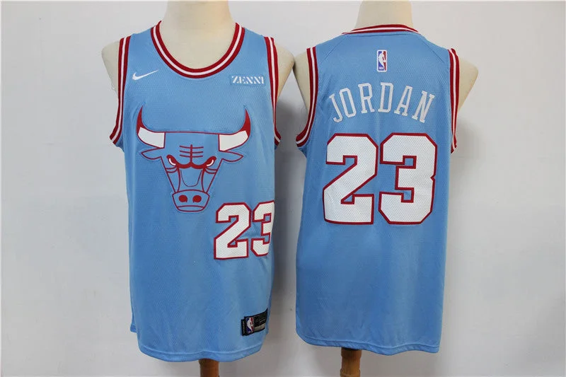 Basketball Jersey For Sports Fans-Bulls 23 Michael Jordan Light Blue 2019-20 City Edition Swingman Basketball Jersey