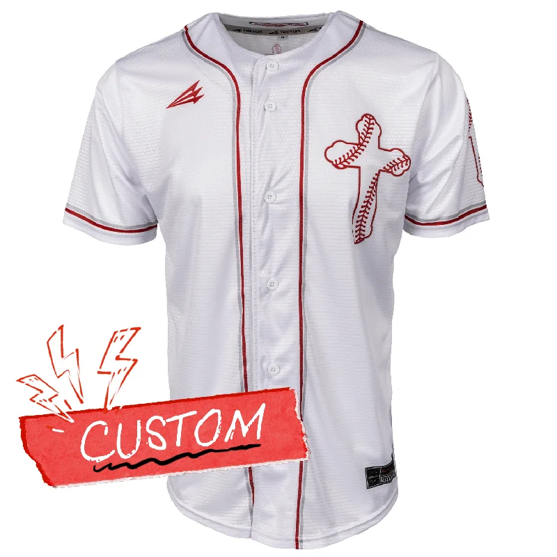 Football Jersey With Adult League Design-Basketball Jersey With Championship Trophy-Baseball Jersey With Neon Glow Design-Baseball Cross Seams Full-Button Baseball Jersey