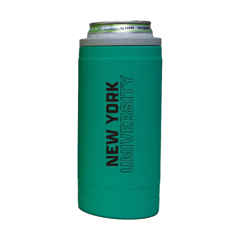 Eco-Friendly Team Mug-NYU 12oz Optic Stacked Soft Touch Slim Coolie