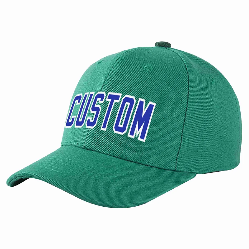 Charity Baseball Cap-Custom Light Green Royal-White Curved Eaves Sport Baseball Cap Design for Men/Women/Youth