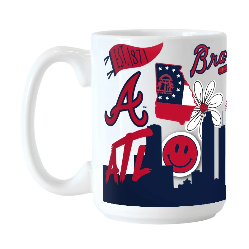 Team Mug With Heat Embossing-Atlanta Braves 15oz Native Sublimated Mug