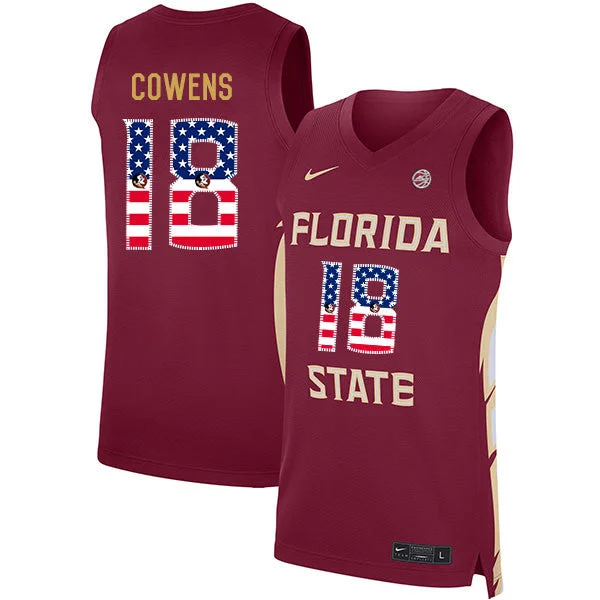 Basketball Jersey For Fans Of The Game-Florida State Seminoles 18 Dave Cowens Red USA Flag Basketball College Basketball Jersey