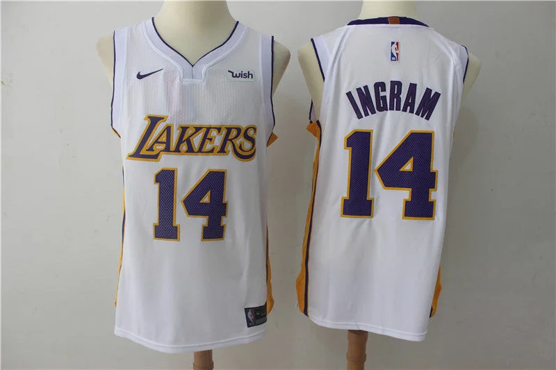 Basketball Jersey For High Performance-Lakers 14 Brandon Ingram White Authentic Basketball Jersey