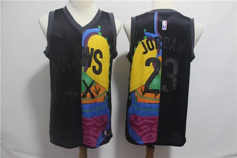 Basketball Jersey For The Ultimate Fan-KAWS x Jordan 23 Michael Jordan Black Basketball Jersey